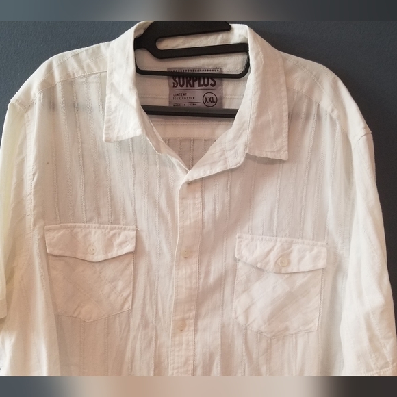 Surplus Button Down Shirt White XXL Short Sleeves - Picture 2 of 6